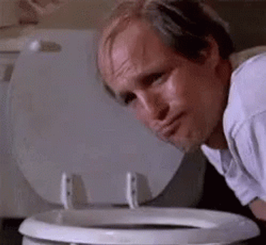 Woody Harrelson Puking To Toilet GIF