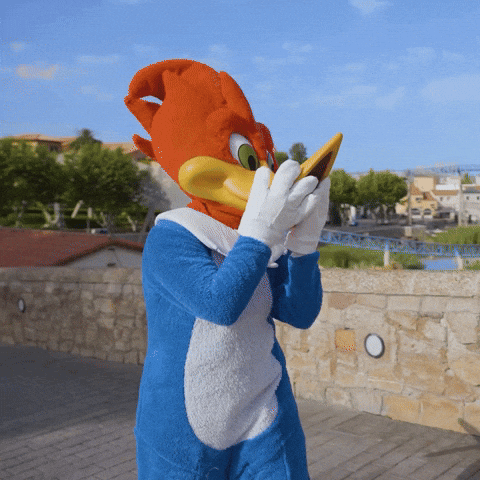 Woody Woodpecker Flying Kiss Laugh GIF
