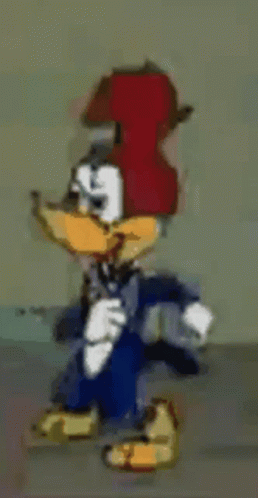 Woody Woodpecker in Suit and Tie Smoking Cigarette