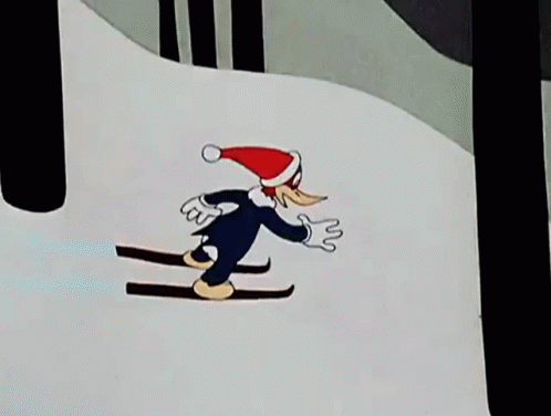 Woody Woodpecker Skiing GIF