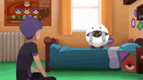 Wooloo Jumping From Bed GIF