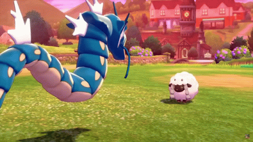 Wooloo Attacked By Gyarados GIF