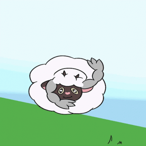 Wooloo Rolling From The Top Of Mountain GIF