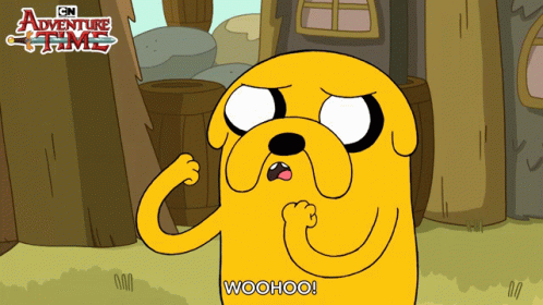 Adventure Time Jake Woooo Cheer GIF