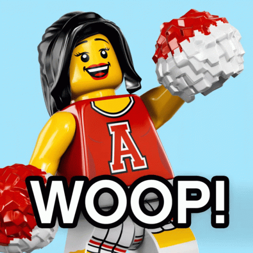 Woop Lego Cheerleader GIF