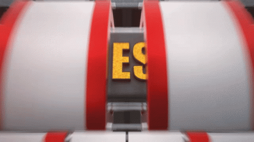 Word ES On Red And White GIF