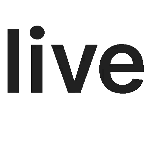 Word Live in Black With Orange Circle
