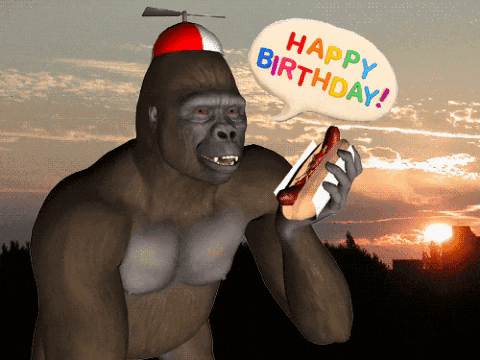 Wordle Birthday Big Gorilla GIF