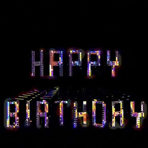 Wordle Birthday Disco Ball GIF