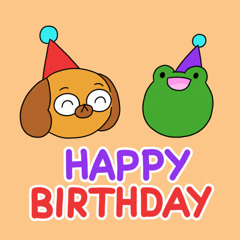Wordle Birthday Dog And Frog GIF