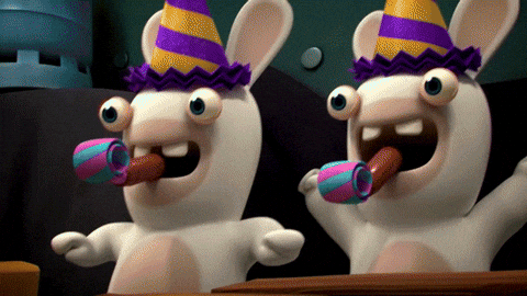 Wordle Birthday Raving Rabbids GIF