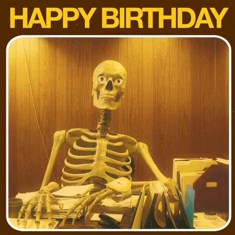 Wordle Birthday Sitting Skeleton GIF