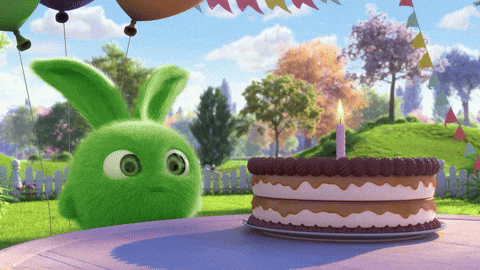 Wordle Birthday Sunny Bunnies GIF