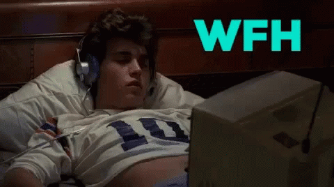 Work From Home Laying In Bed GIF