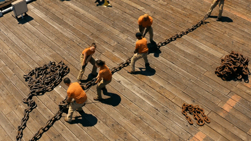 Work In Chains Dragging People GIF