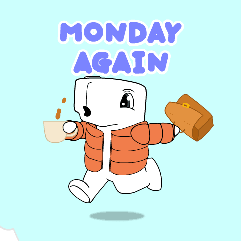 Work Monday Again Whale Running GIF