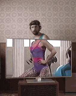 Work Out Half Human Half Screen GIF