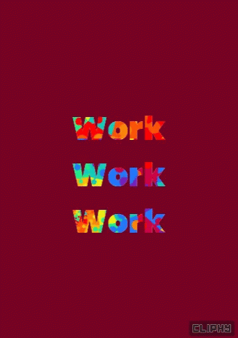 Work Work Work on Red Background