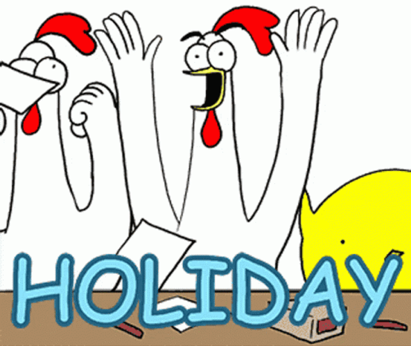 Workaholic Chicken Holiday GIF