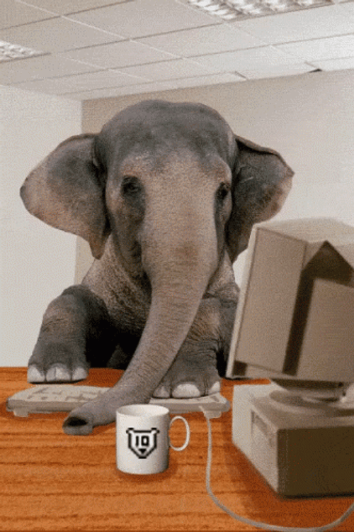 Working Elephant Animation GIF