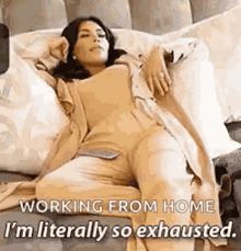 Working From Home Wfh Literally Exhausted Chilling GIF