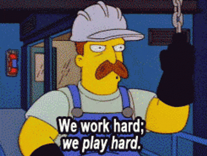 Working Hard Playing Hard The Simpsons GIF