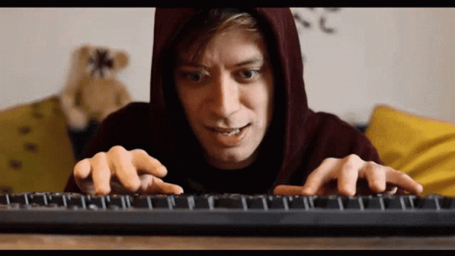 Working Hard Speedy Typing Passing Out GIF