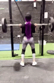 Strong Lady Working Out Lifting Barbell GIF