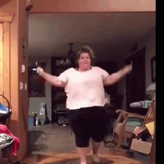 Hilarious Overweight Lady Working Out GIF