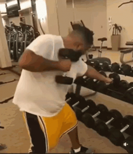 Fitness Buff Lifting Dumbbells Working Out GIF