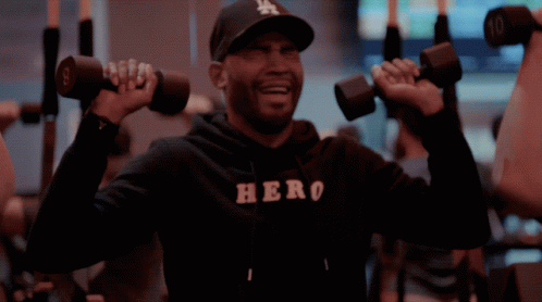 Karamo Brown Shoulder Press Working Out GIF