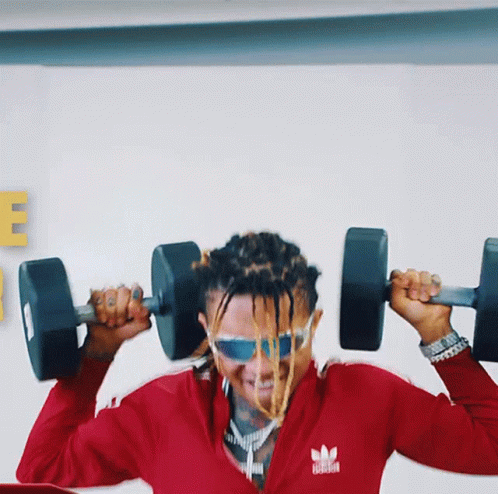 Gym Enthusiast Shoulder Press Working Out GIF