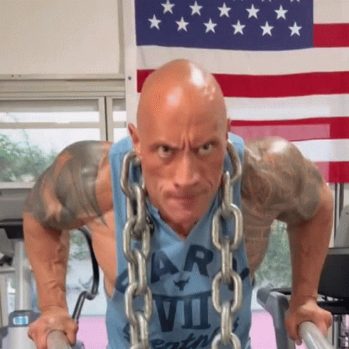 Dwayne The Rock Working Out GIF