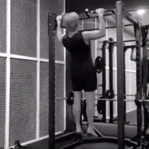 Black And White Pull Ups Working Out GIF