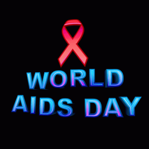 World AIDS Day Sign With Red Ribbon GIF