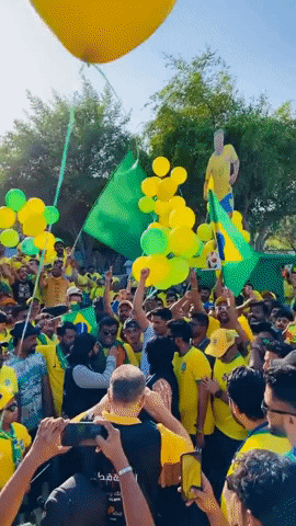 World Cup Brazil Football Fans Cheering Outside Venue GIF