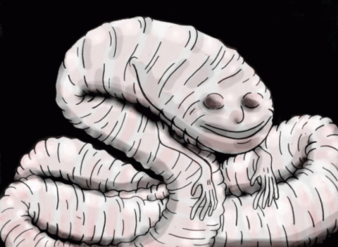 Worm Transitioning Into A Monster GIF
