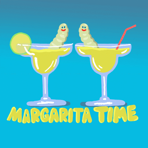 Worms Kissing Margarita Time GIF