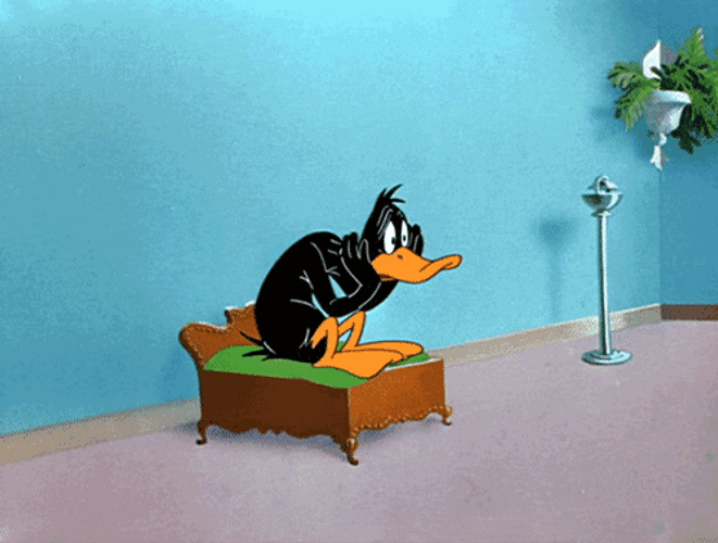 Worried Daffy Duck Waiting GIF