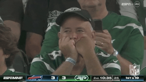 Worried Jets Fan In The Crowd GIF