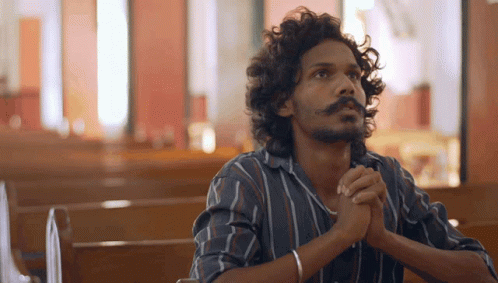 Worship Guy Praying In Church GIF