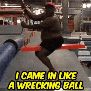 Wrecking Ball Black Guy Swing Meme GIF