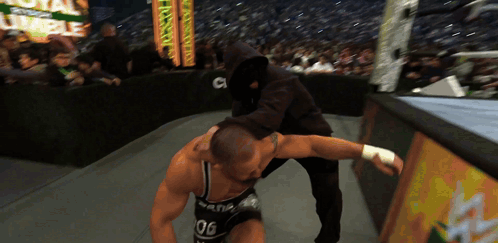 Wrestler 96 Lifted By Another Wrestler