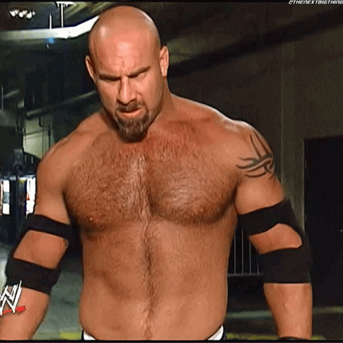 Wrestler Bill Goldberg Walking Inside Arena GIF