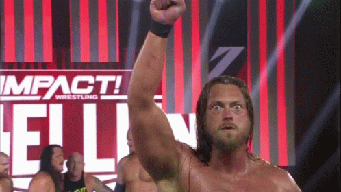 Wrestler Fist Raised Impact Wrestling Banner GIF