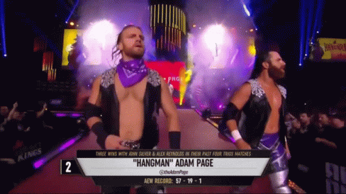 Wrestler Hangman Walking Down Ramp GIF