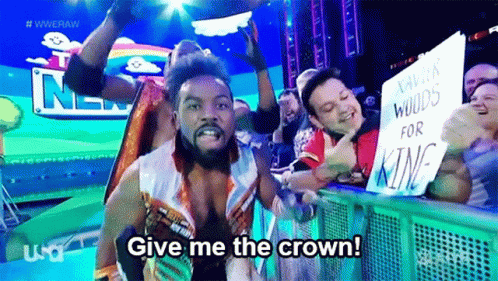 Wrestler Holding Sign Give Me The Crown