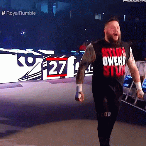 Wrestler in Owens Shirt on Stage