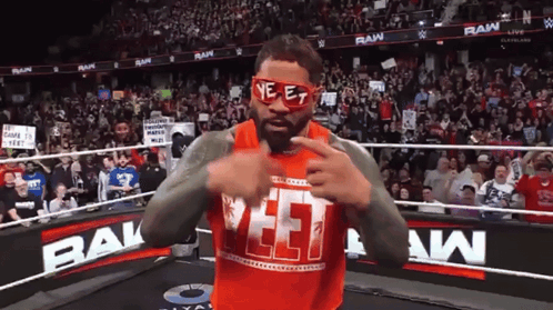 Wrestler In Red Shirt And Sunglasses Saying Yeet GIF