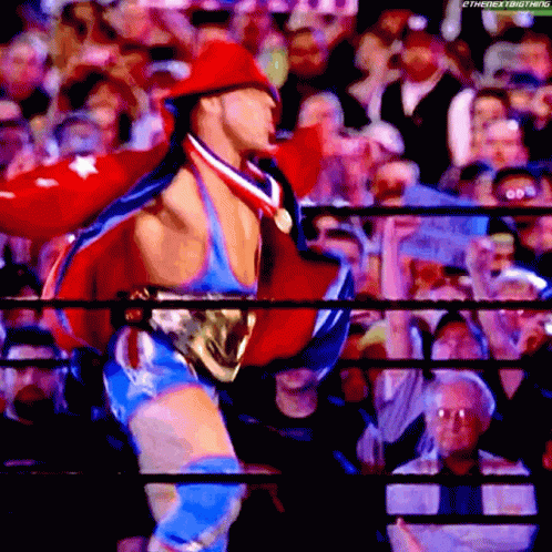 Wrestler In Red White Blue Outfit Medal GIF